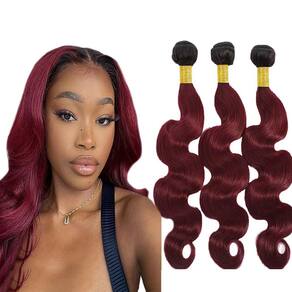 Pacotes de cabelo Biottihair Ombre Burgundy Body Wave 60-70cm