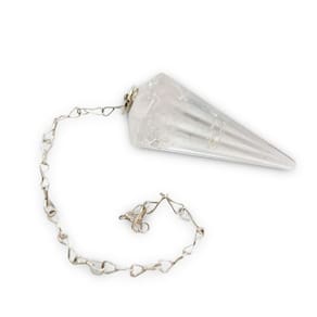 Pêndulo Pedra de Cristal Lapidado Radiestesia Proteção 4 cm