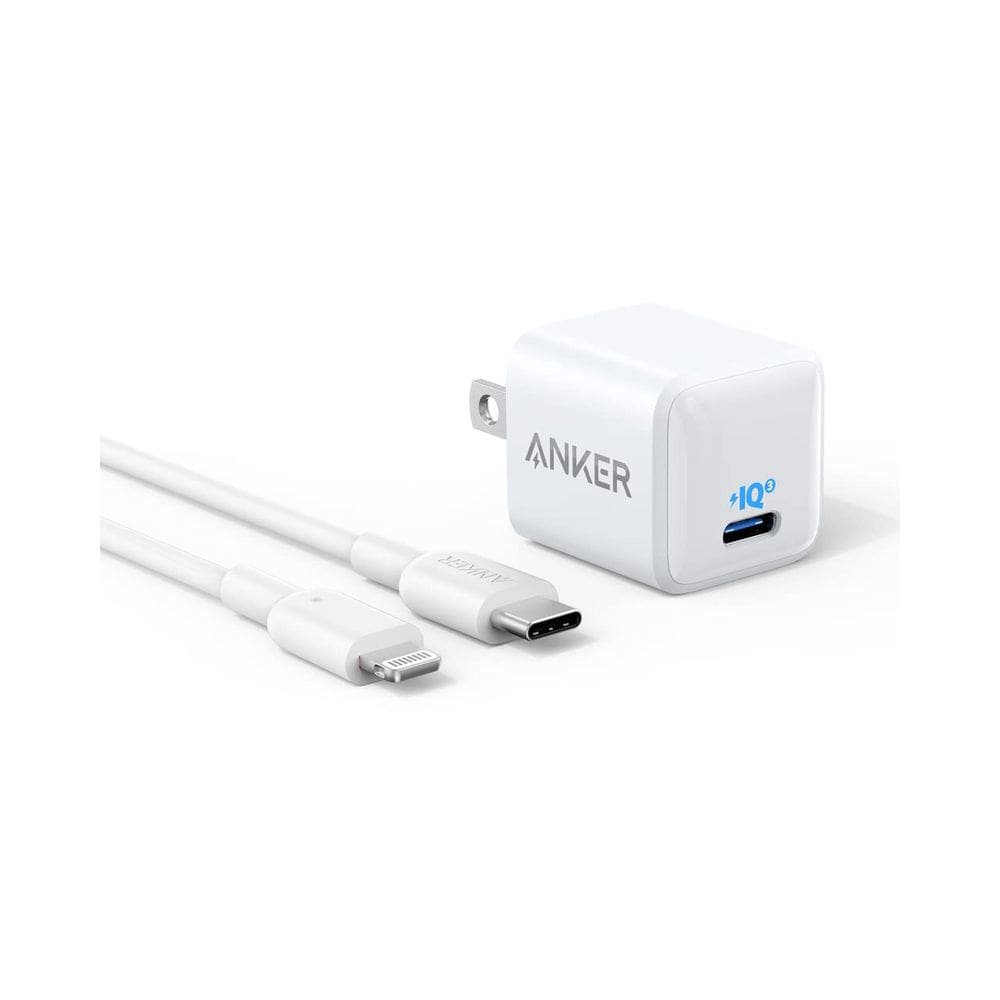 Bloco de carregador USB C 20W Anker 511 Nano PIQ 3.0 com cabo de 6 pés