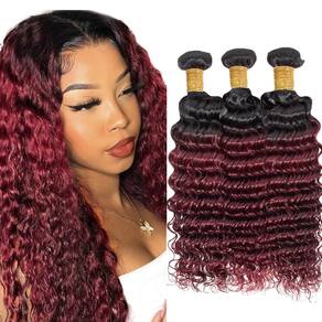 Pacotes de cabelo Raivide 1B99J Ombre Deep Wave 55cm 60cm 65cm