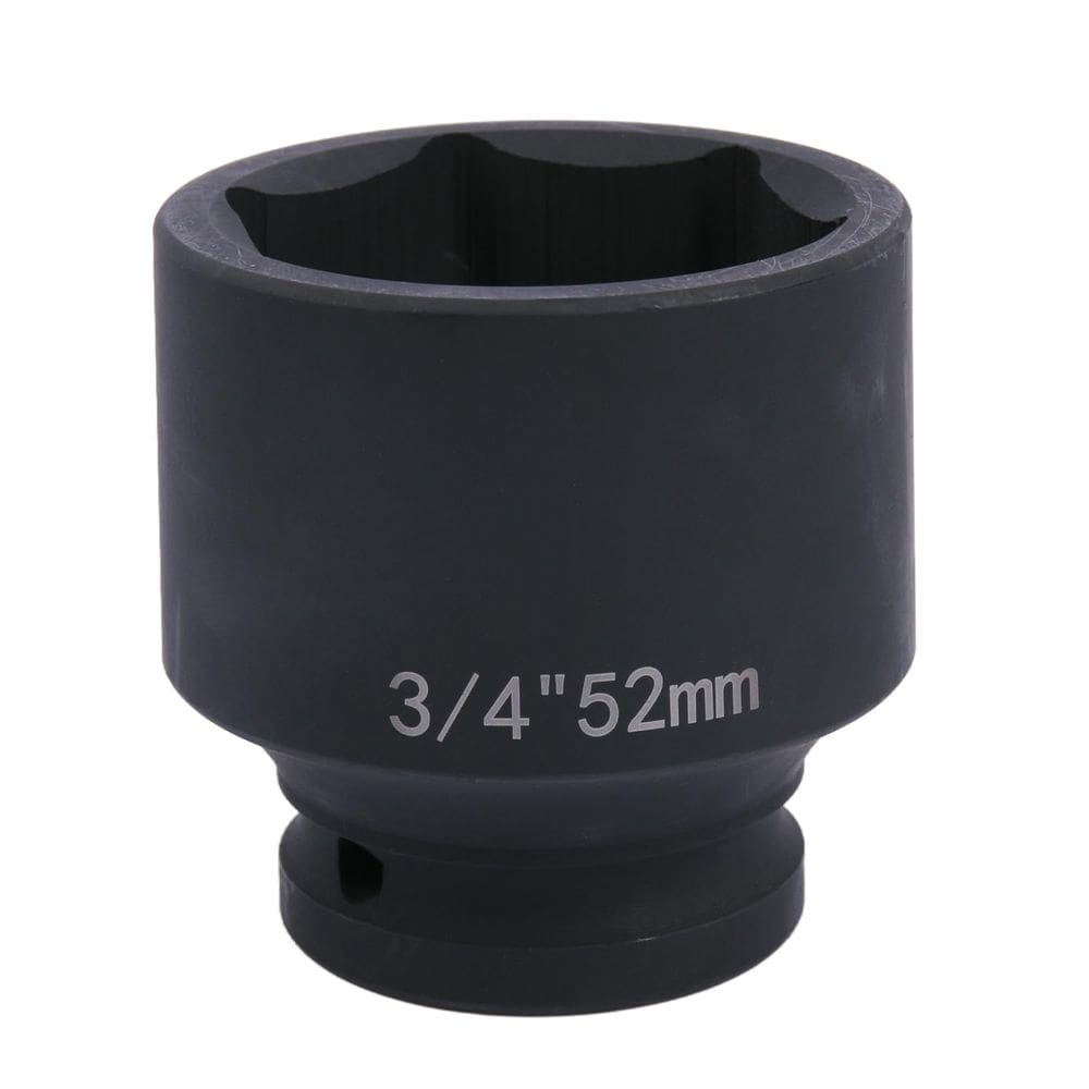 Soquete de impacto YTKavQ 3/4 Drive 52 mm, aço de liga de cromo-molibdênio padrão de 6 pontos