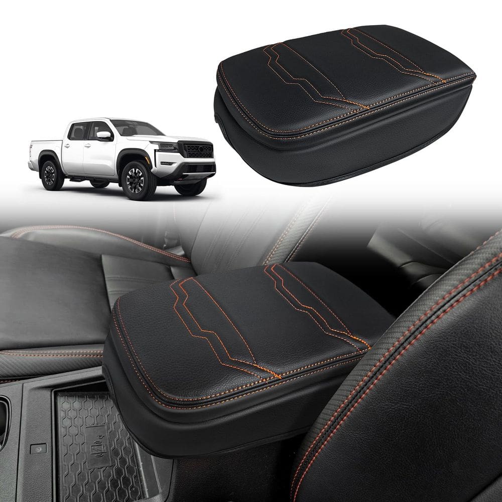 Tampa da caixa de apoio de braço com almofada do console central para Nissan Frontier