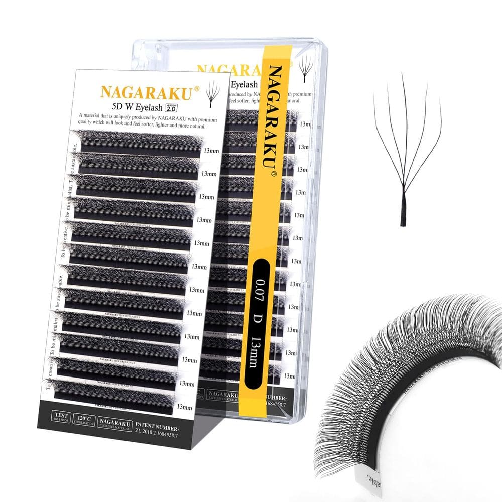 Extensão de cílios NAGARAKU 5D W Shape Versão 2.0 0,07 mm D 13 mm