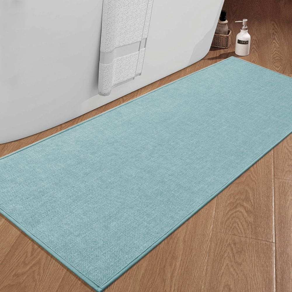 Tapete de banho chakme Ultra Thin, antiderrapante, 150x65cm, azul marinho