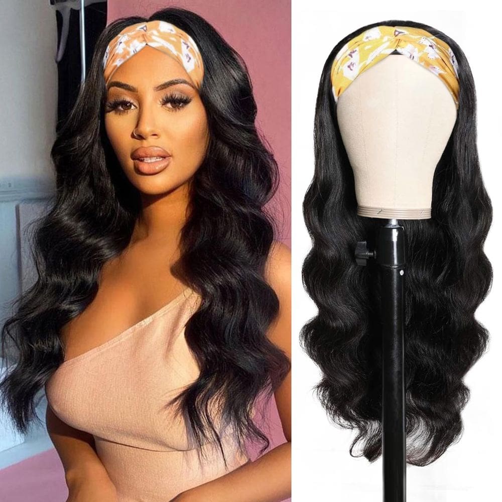 Peruca com bandana Woman`s Romance Body Wave 100% cabelo humano