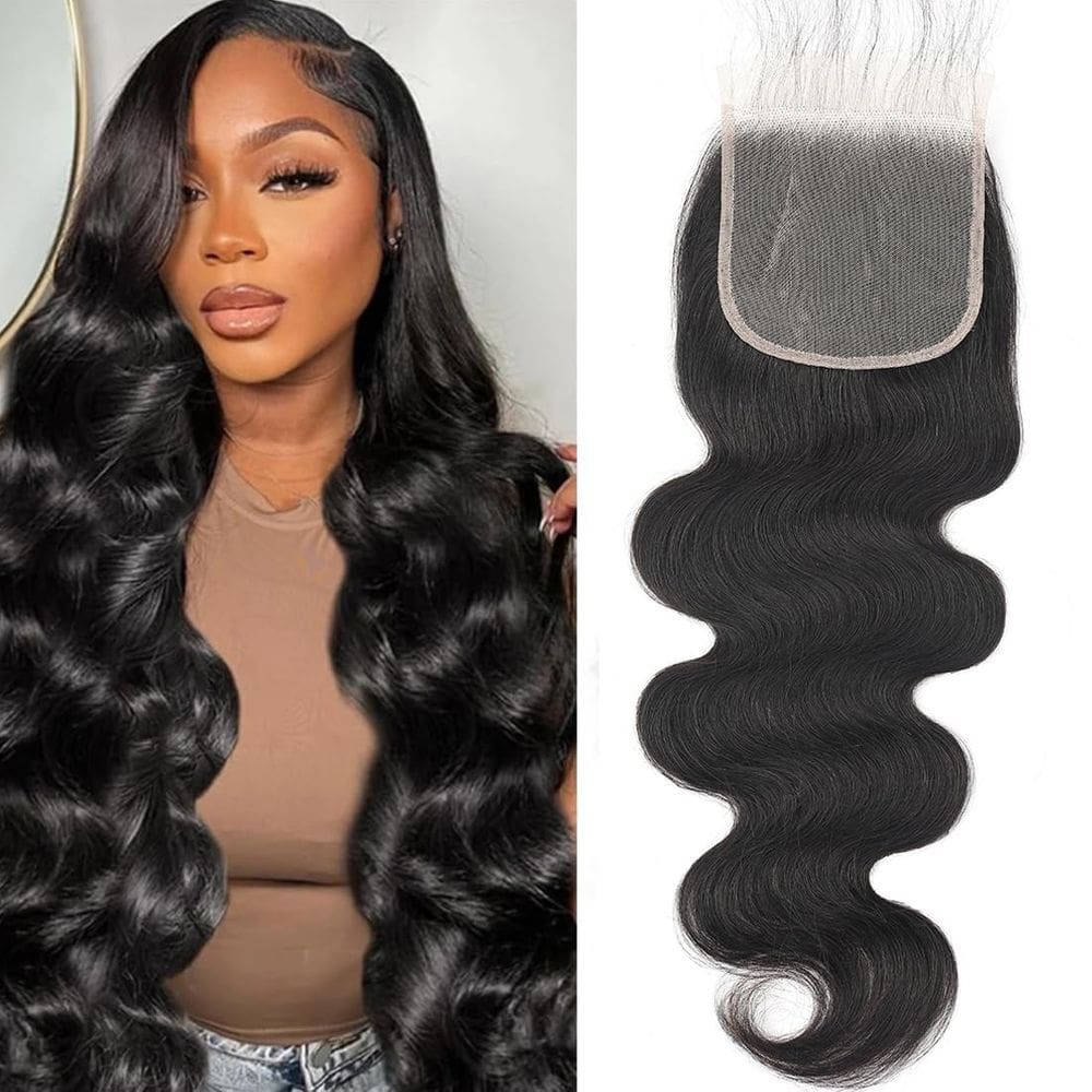 Fecho AUTTO Body Wave 5x5 HD Transparente 20 polegadas 150% de densidade