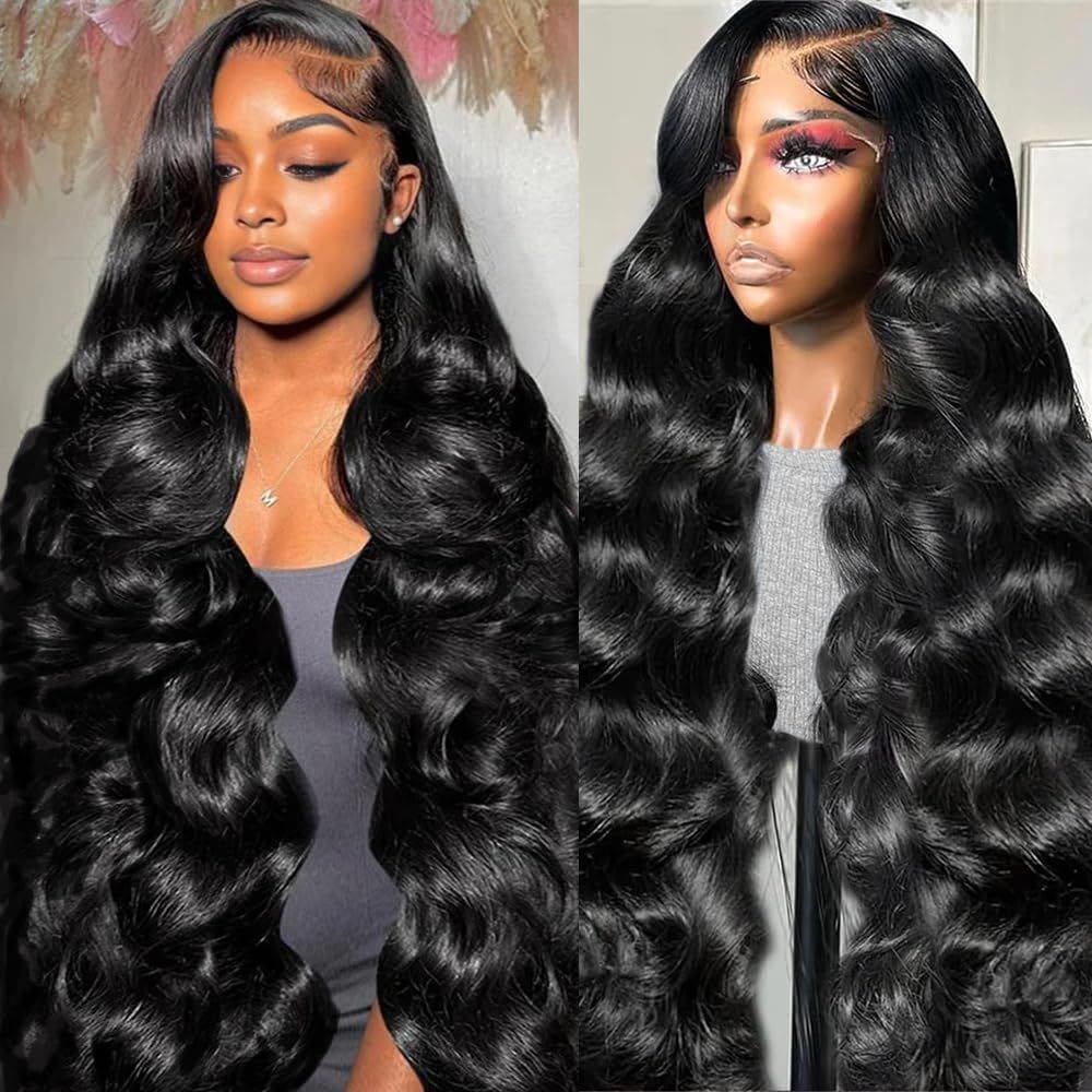 Perucas frontais de renda YUNXING Body Wave 100% cabelo humano 24