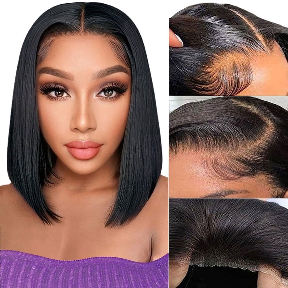 Peruca YFOXI Wear and Go Bob Human Hair Straight 35cm