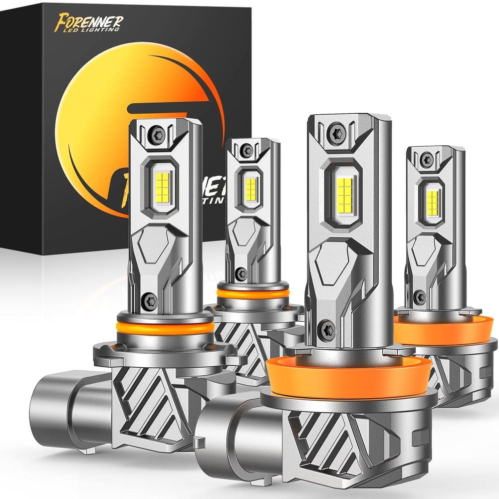 Lâmpadas forenner H11+9005 6500K Cool White 800% de brilho