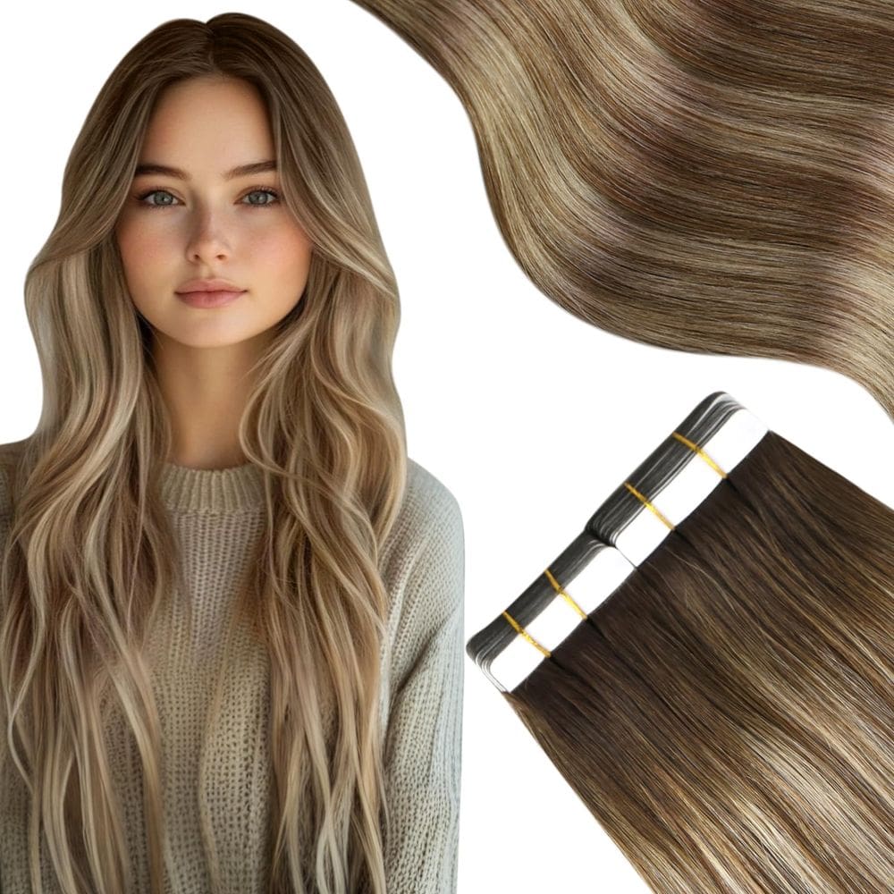 Fita adesiva em extensões de cabelo Moresoo 40 cm 20 unidades 50 g Remy Human Hair