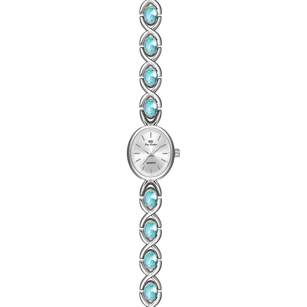 Relógio oval de cristal colorido vintage MASTOP Luxury para mulheres