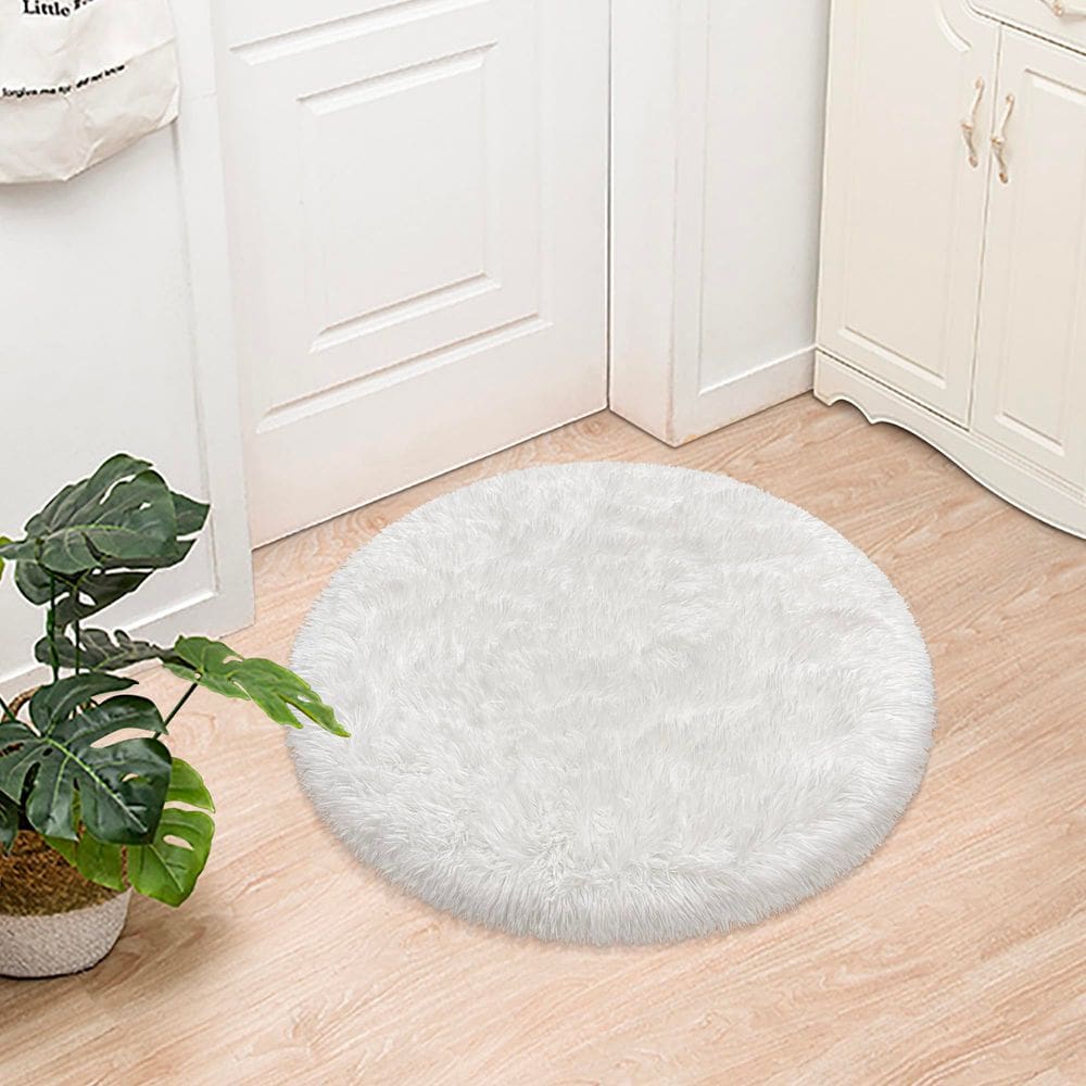 Tapete JiaoBaba Tie Dye branco redondo 90x90cm fofo para quarto de crianças