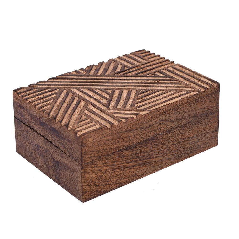 Caixa de lembrança de joias de madeira STORE INDYA Rustic Design