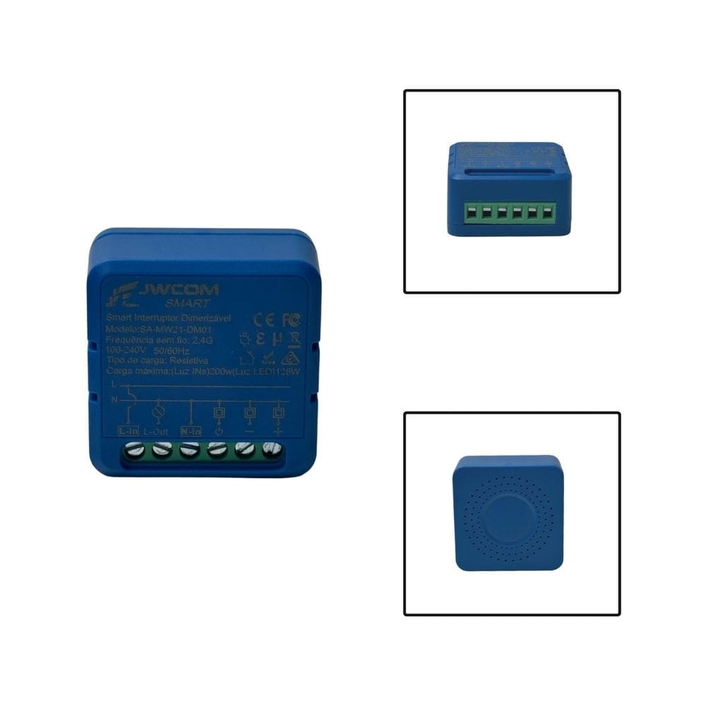Mini Interruptor Relé Wi-Fi Dimmer Amazon Tuya Azul