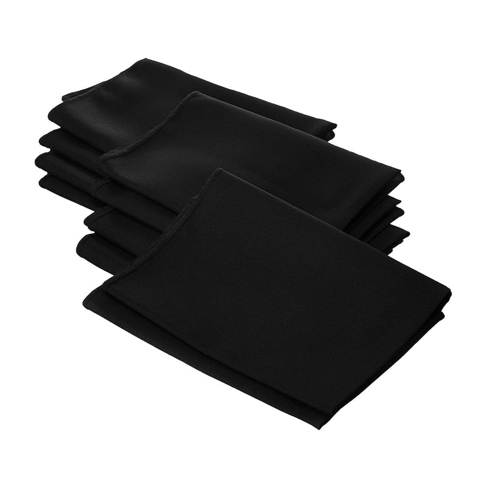 Guardanapo de pano LA Linen Poly Poplin 45x45cm preto (pacote com 10)