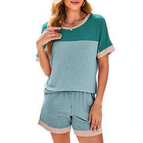 Conjunto de lounge Dokotoo Summer Color Block para mulheres, 2 peças
