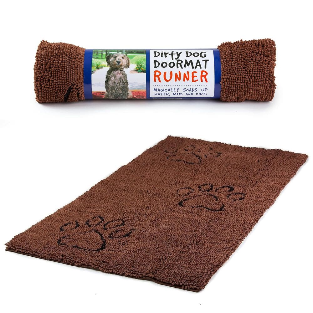 Capacho para cães Dog Gone Smart Dirty Dog superabsorvente marrom