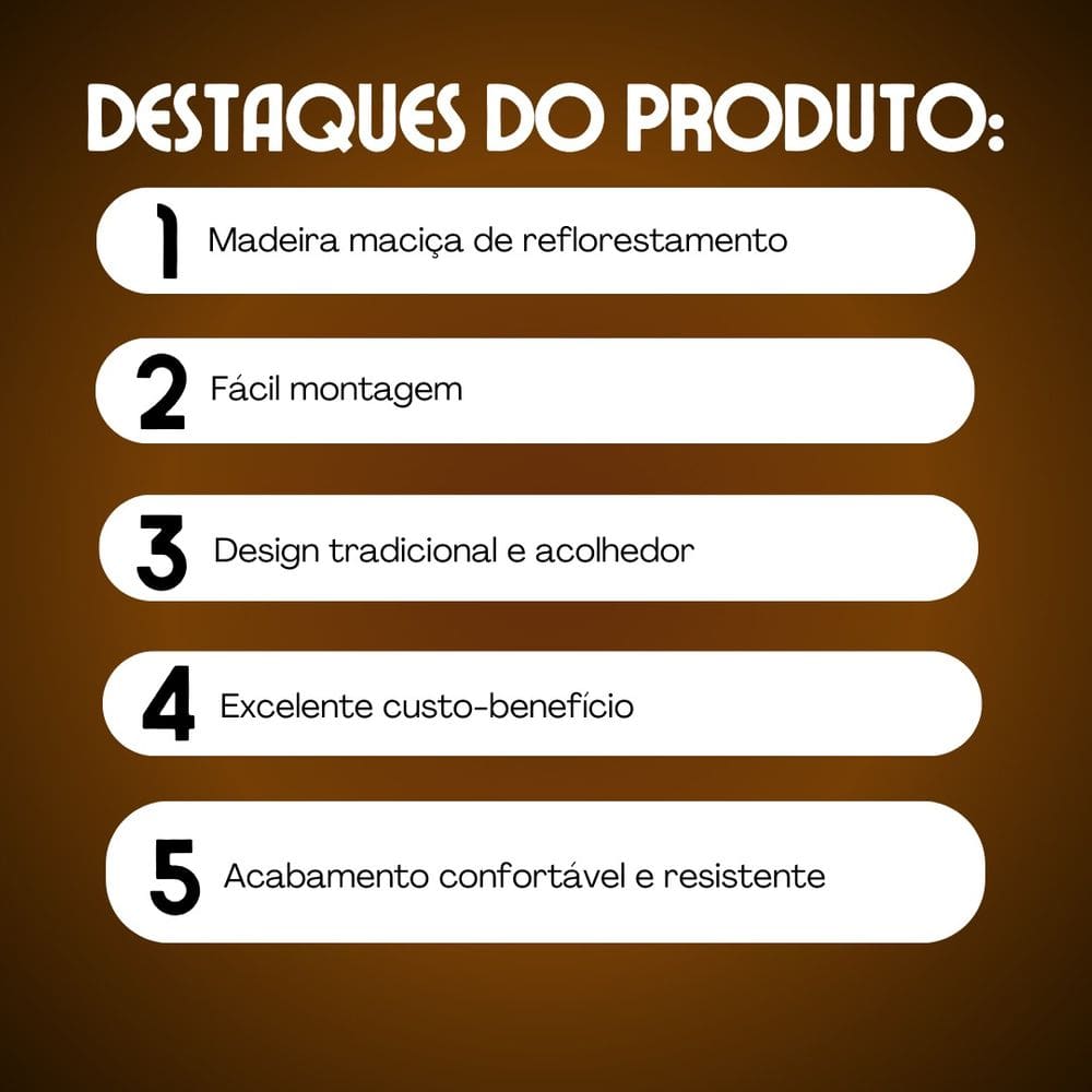 Conjunto de Mesa com 4 Cadeiras de Madeira Pinus Desmontável Soho