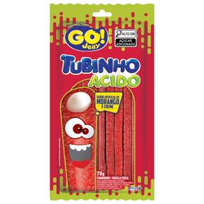 Bala GO Jelly Tubinho Ácido Morango e Creme 70g