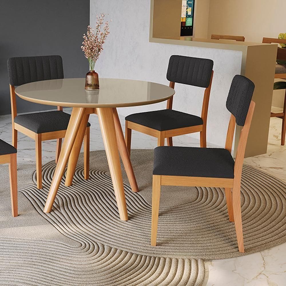 Par De Cadeiras Kappesberg Em Madeira Maciça Telma Boucle Chumbo