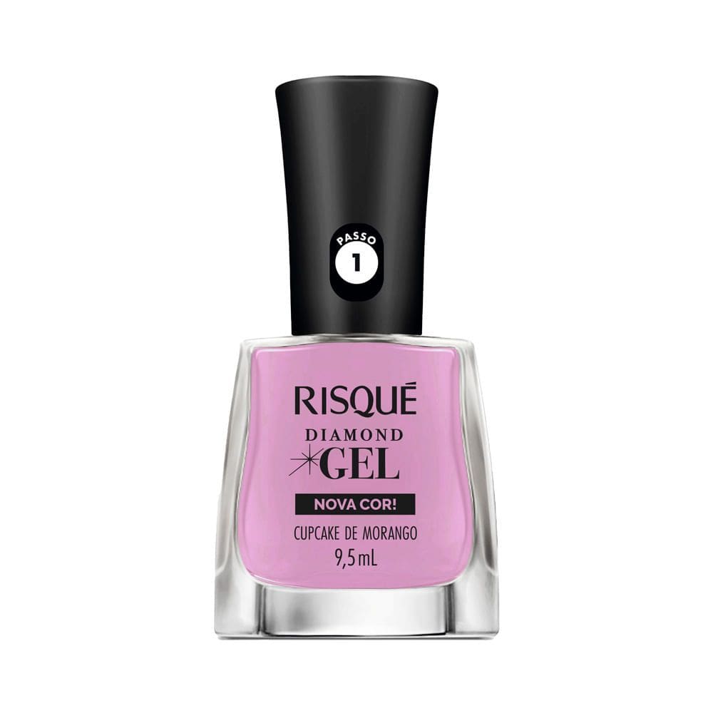 Esmalte Risqué Diamond Gel Nova Cor Cupcake Morango 9,5ml