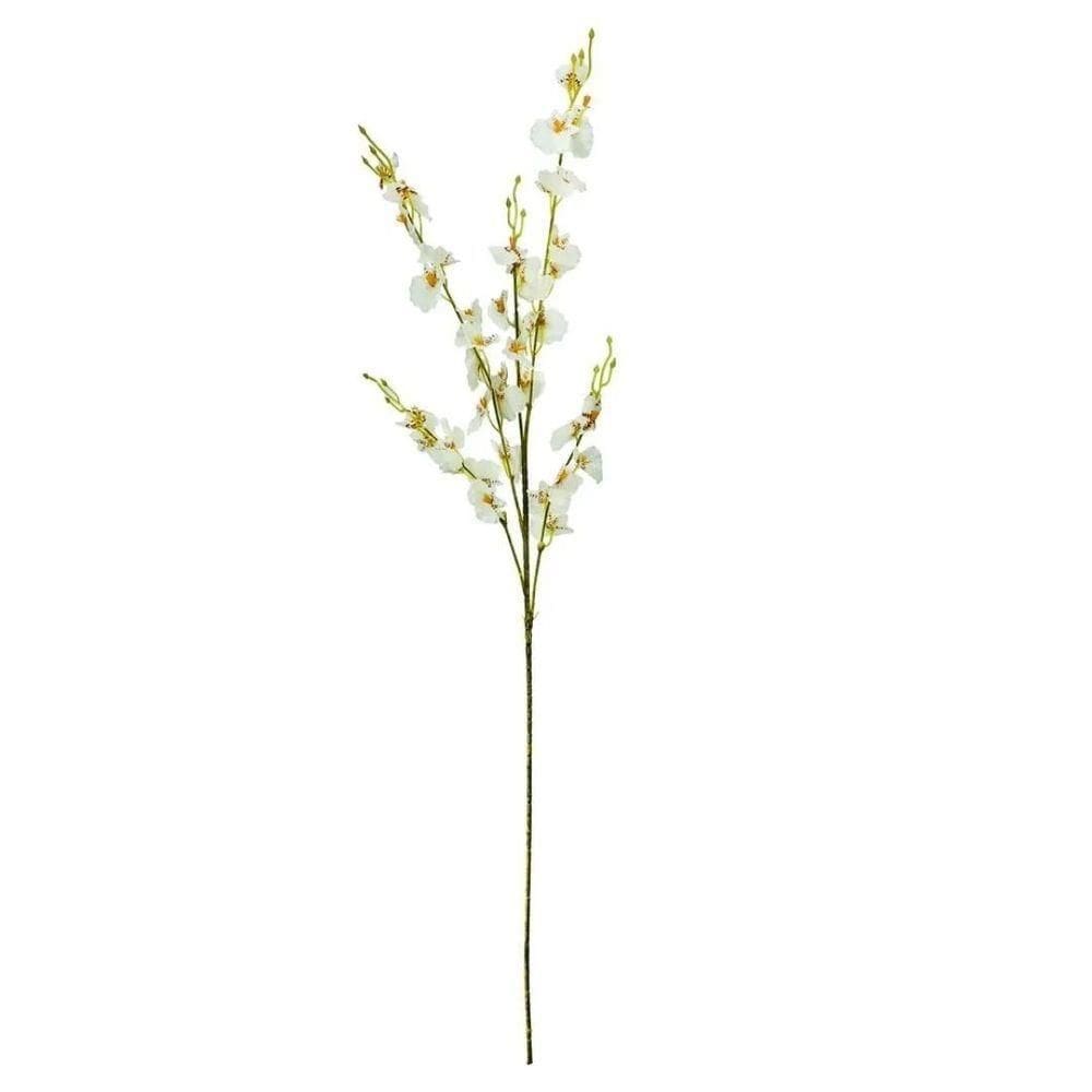 Haste Flor Orquídea Chuva De Ouro Artificial Branca 50cm - Mc Flores