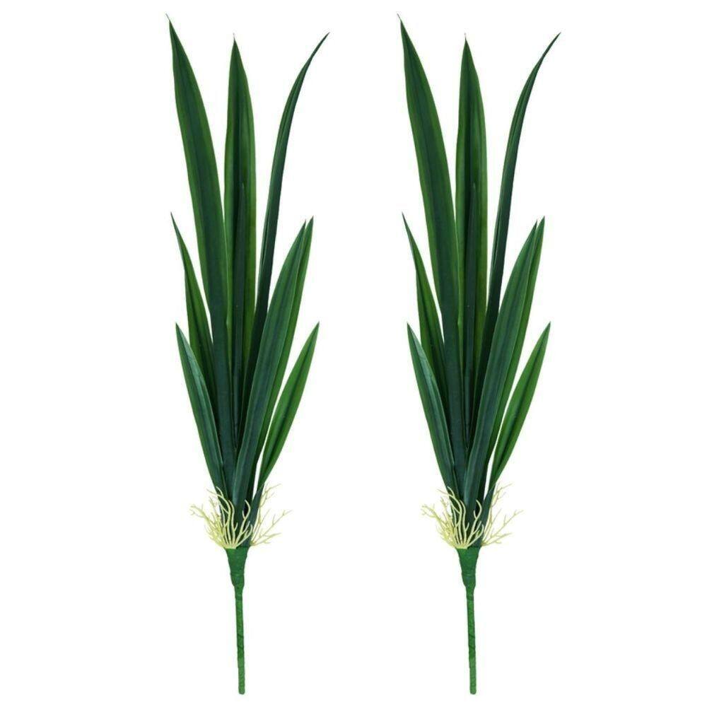 Jogo 2 Folhagens De Orquídea 3d 58cm 10 Folhas Com Raiz Prime - Mc Flores