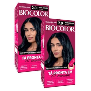 Kit 2 Tinta de Cabelo Biocolor Mini Kit Preto Azulado Incrível 2.0