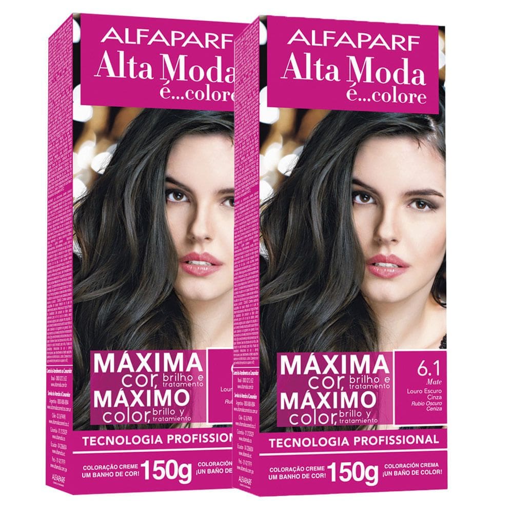 Kit 2X Tintura Creme Altamoda Alfaparf Mate 6.1