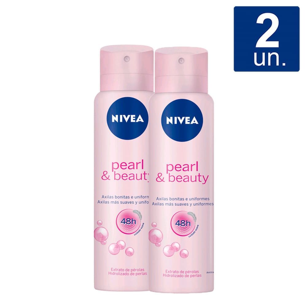 Kit 2X Desodorante Antitranspirante Aerosol Nivea Pearl & Beauty 150ml