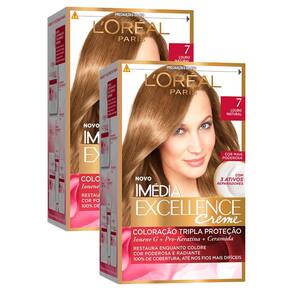 Tintura Creme Imédia Excellence L`oréal Louro Natural 7 Kit Kit com duas unidades