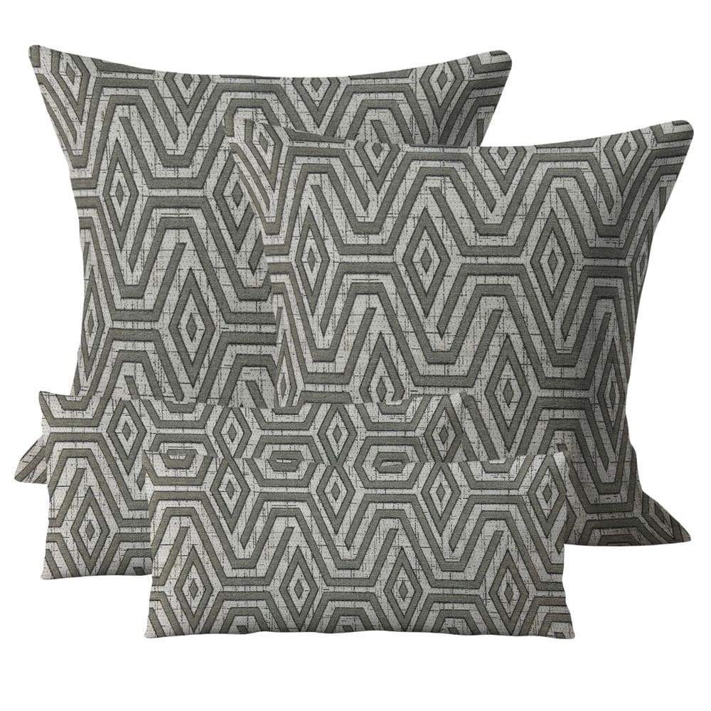 Kit 2 Capa de Almofada 45x45 + 2 Capa 30x50 Jacquard Bege