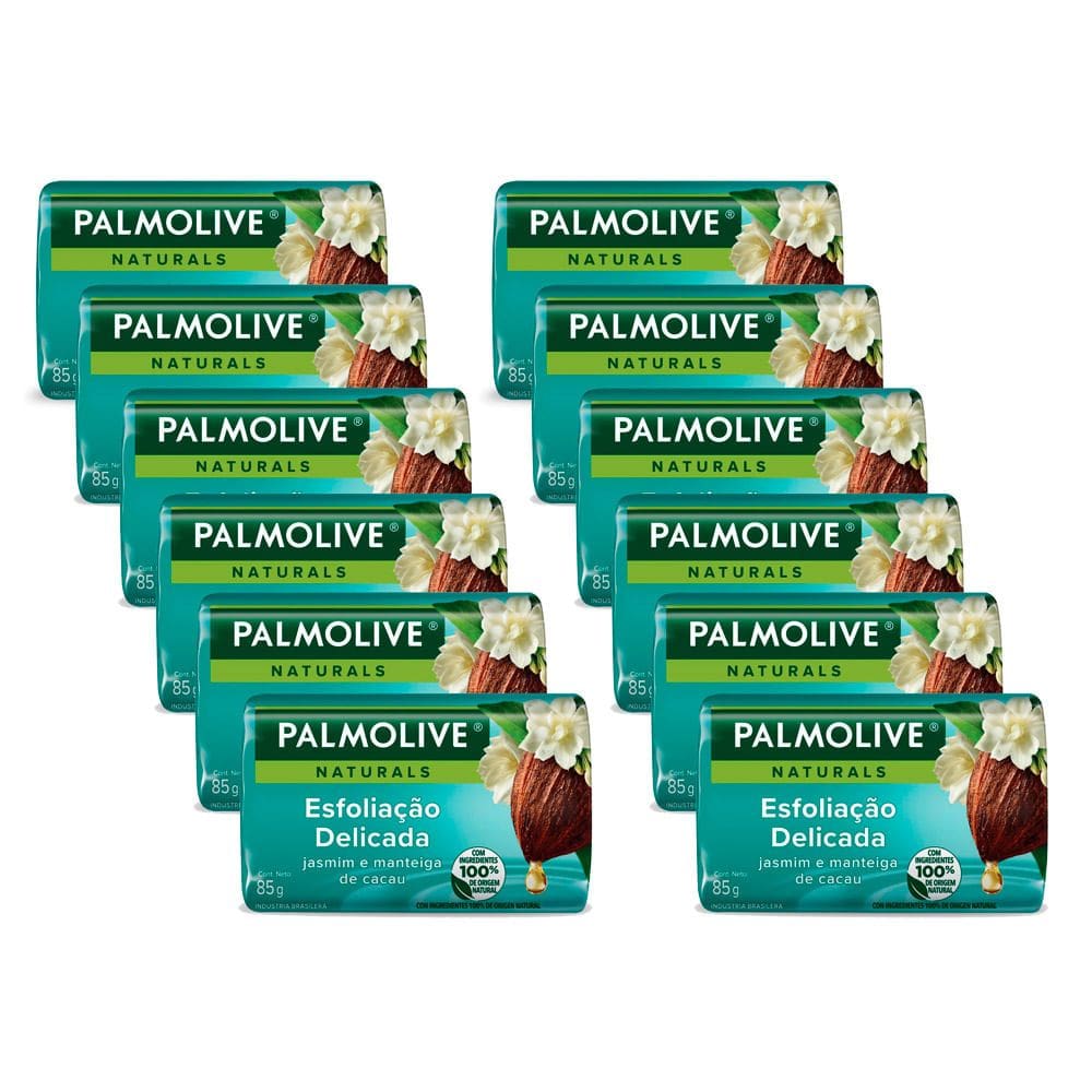 Kit 12X Sabonete Palmolive Naturals Esfoliação Delicada 85g