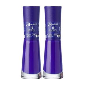 Kit 2 Esmalte Marchetti Cremoso Tudo Azul Cor Tô Pacífica 05 com 8ml