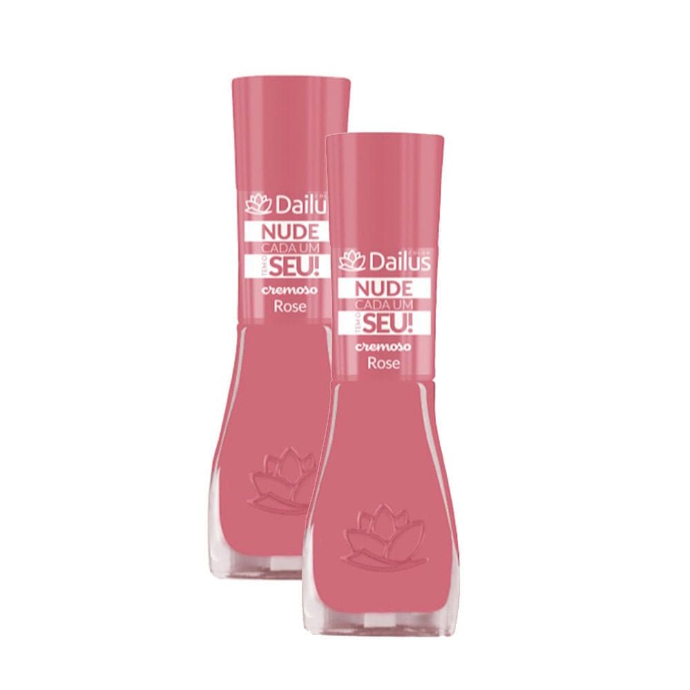 Kit 2 Esmalte Dailus Color Nude Cada um Tem o Seu Cor Rose com 8ml