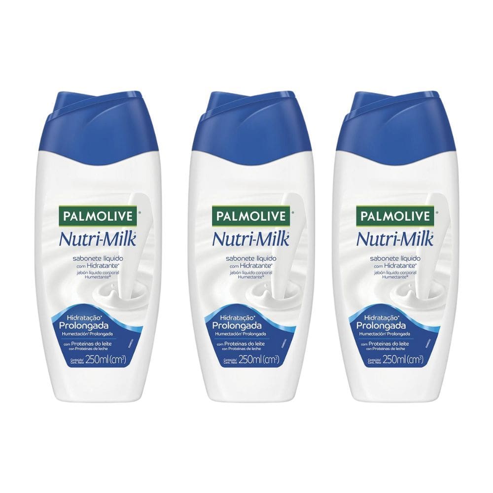 Kit 3 Sabonete Líquido Palmolive com Protéinas do Leite e Hidratantes  Nutri Milk 250ml