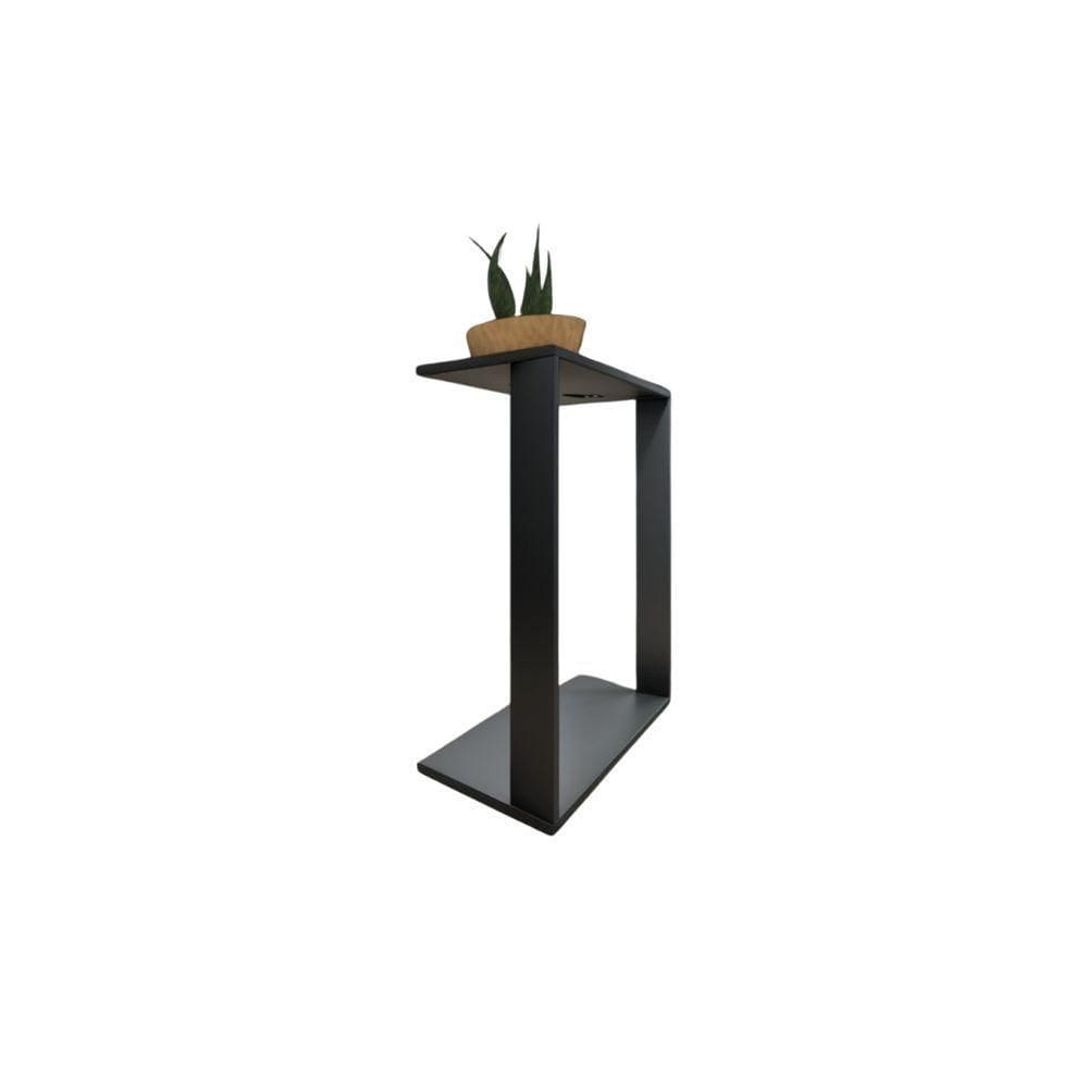 Mesinha Lateral Para Sofá Estilo Industrial 100% MDF Mesa Apoio Mesa Auxiliar Sofá Preto
