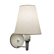 Arandela Cone Vivare Md-2032 Base Alumínio Branco Com Interruptor Cúpula em Tecido - Bivolt