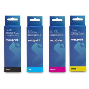 Kit Com 4 Refil De Tinta Maxprint Compatível Com Impressoras Epson