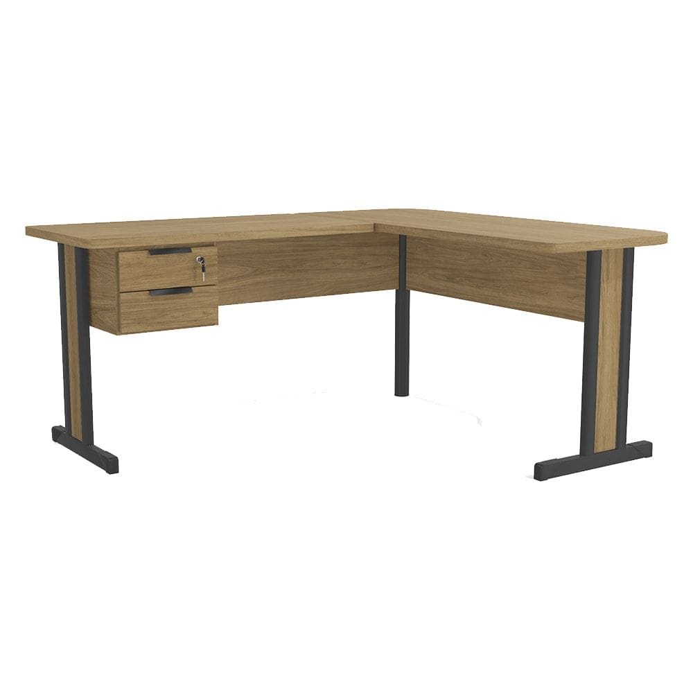 Mesa De Canto Com Gaveteiro 170x150 cm Versatil 1170A Itapua Kappesberg