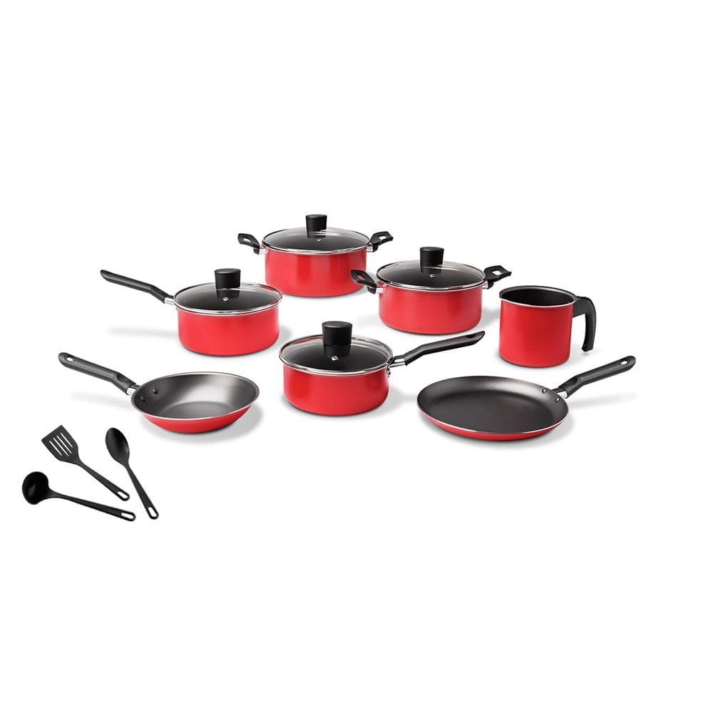 Jogo de Panelas Salt Vermelho Antiaderente Pro Flon 10 Peças - Brinox 7001/434