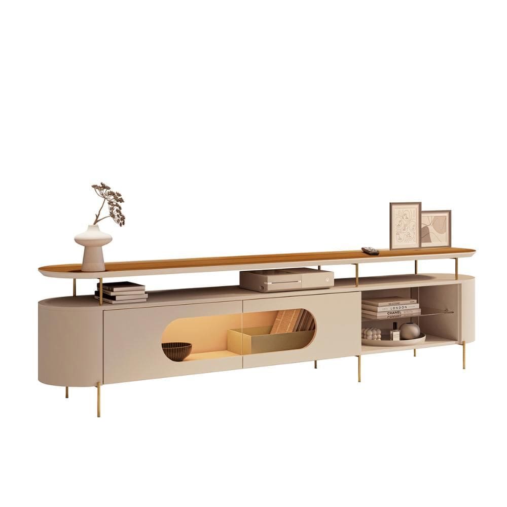 Rack Bancada Aria LED para TV até 85” Polegadas Pés em Aço