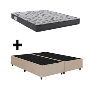 Cama Base Box Casal Bipartido Bege Colchão ISO 100 D33 - Ortobom