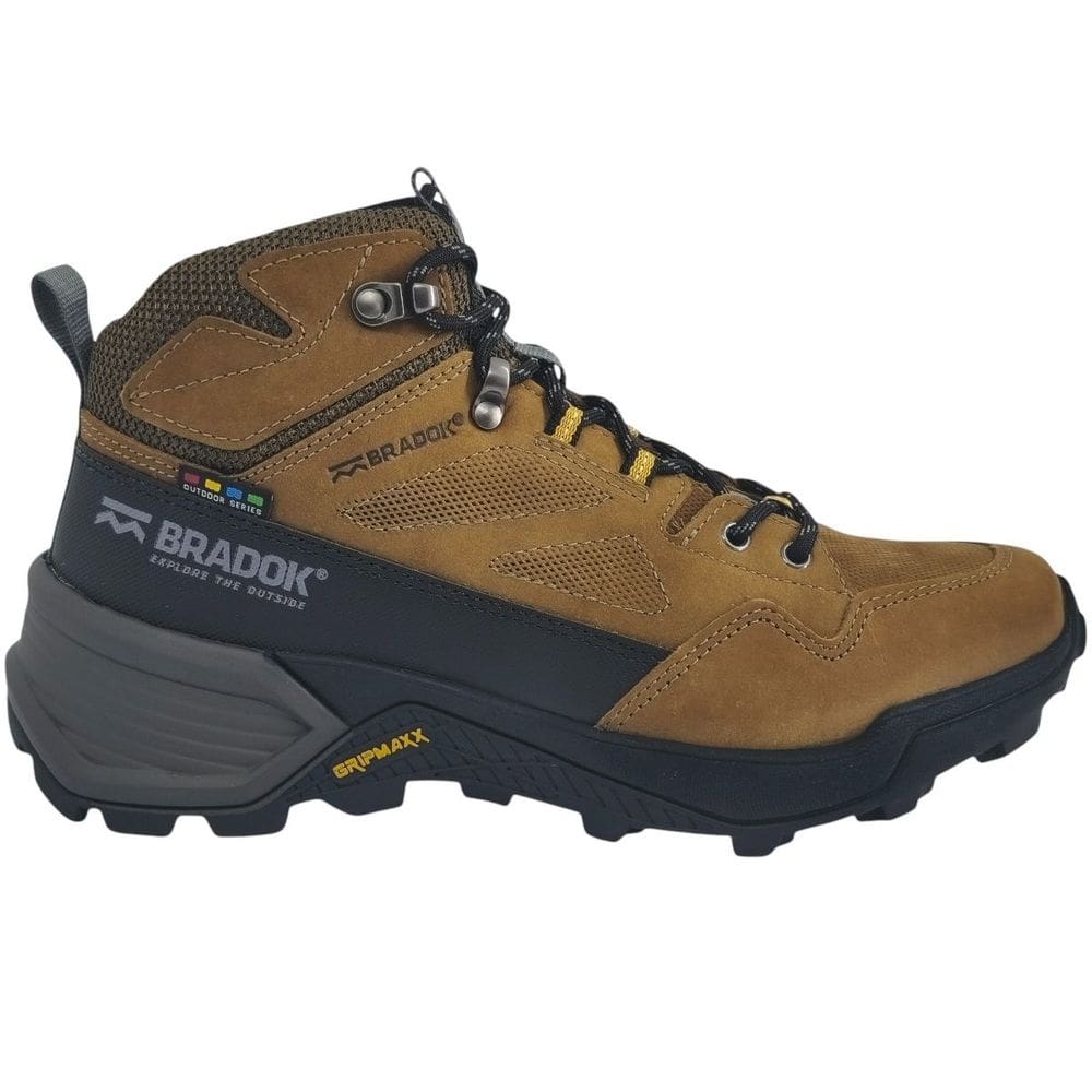 Coturno Unissex Casual em Couro Dia a Dia Trilha Caminhada Solado Tratorado Bradok Haka Trail Hi Hkt5200