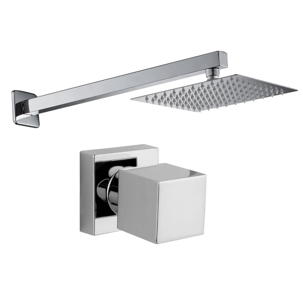 Kit Ducha Slim Piscina Parede Cromado + Acabamento Registro