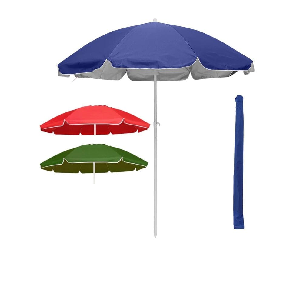 Guarda Sol Articulado Praia Grande Resistente Proteção FPS50 Verde 175cm Diâmetro