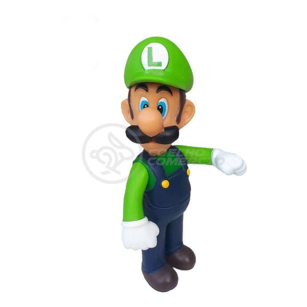 Boneco Action Figure Luigi Articulado Colecionável Grande Super Size 23cm - Super Mario World
