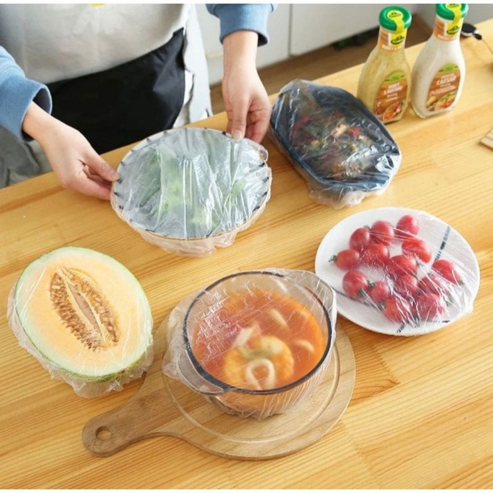Kit 200 Protetor de Alimentos Tampa De Plástico Descartável Prático e Econômico para Alimento