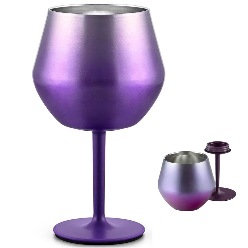 Taça Copo Termico 2 em 1 Inox Drink Vinho Bebida Cocktail Evento Festa Praia Piscina Confraternizaçao Entretenimento