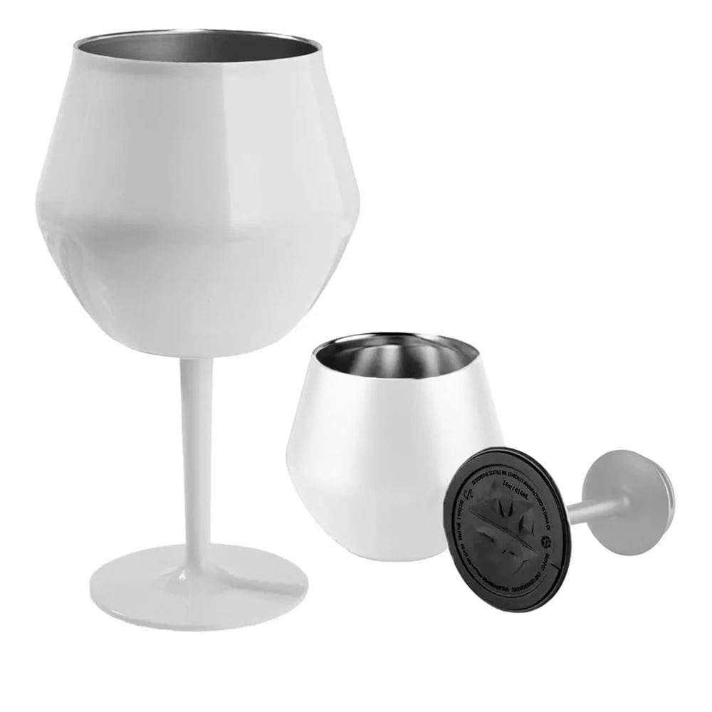 Taça Copo Termico 2 em 1 Inox Vinho Bebida Drink Cocktail Evento Festa Praia Piscina Confratrenizaçao Lazer